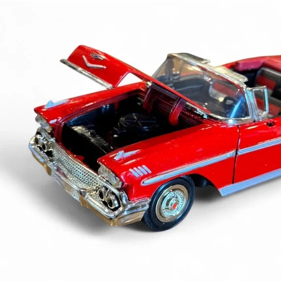 Vintage 1958‎ Chevrolet Impala Model Car 1:24 Scale Red Convertible Testors Easy - Picture 3 of 12